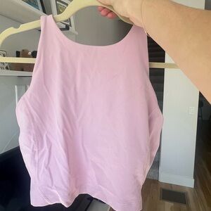 lululemon athletica light pink cropped workout top
